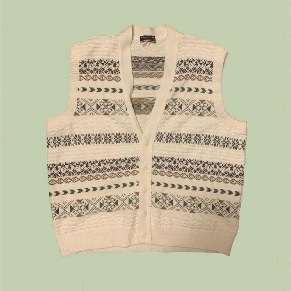 ⛅️vintage fair isle printed sweater vest